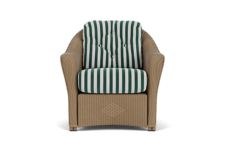 Lloyd Flanders chair with Safari White Stripe fabric