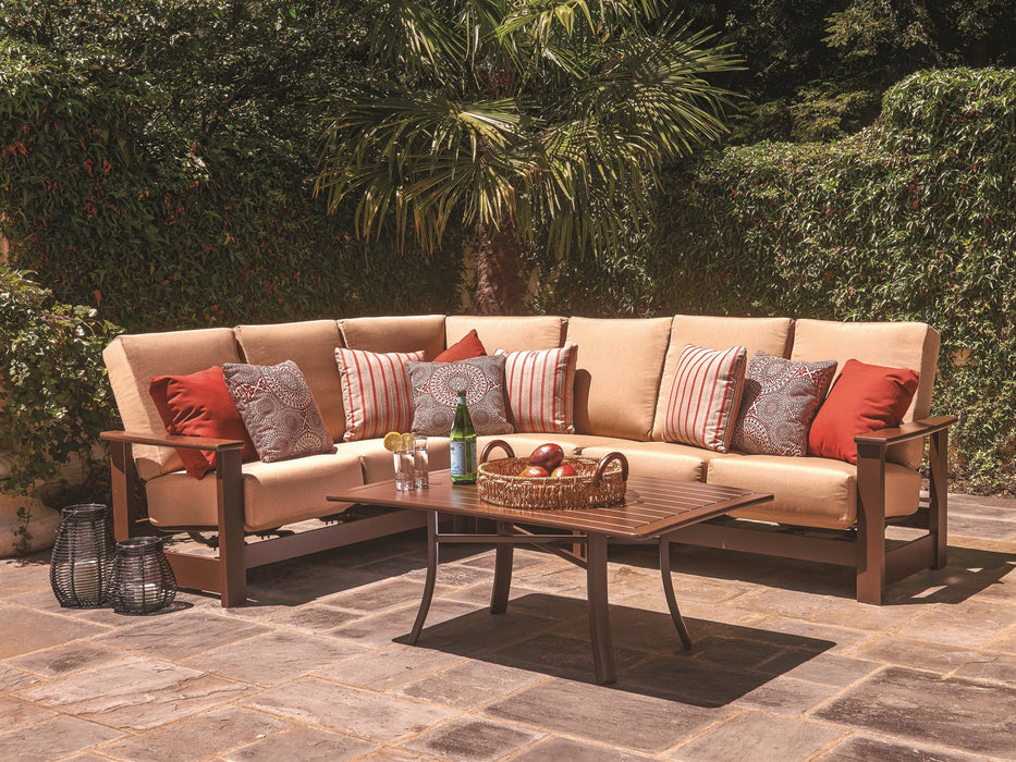 Telescope Casual Leeward Cushion Deep Seat 4-Piece L-Shape Sectional Set (Extended)