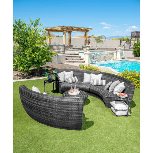 Woodard Genie 6-Piece Curved Sofa Conversation Set