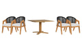 Lloyd Flanders Alpine dining set on a patio, with each included piece