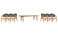 Lloyd Flanders Alpine dining set on a patio, with each included piece