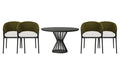 Lloyd Flanders Escape dining set on a patio, with each included piece