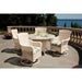 Lloyd Flanders Grand Traverse dining set on a patio