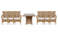 Lloyd Flanders Magnolia dining set on a patio, with each included piece