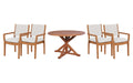 Lloyd Flanders Teak dining set on a patio, with each included piece