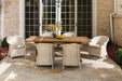 Lloyd Flanders Universal Loom dining set on a patio
