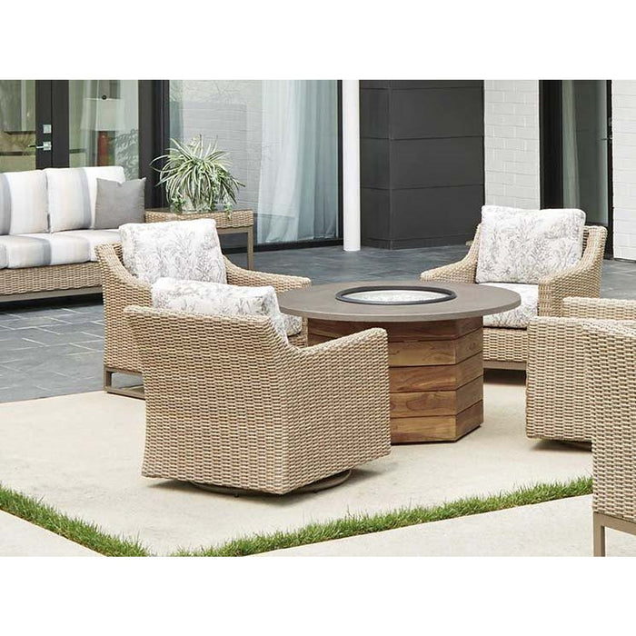 Lloyd Flanders Milan Swivel Glider Lounge Chair in Brushwood Finish