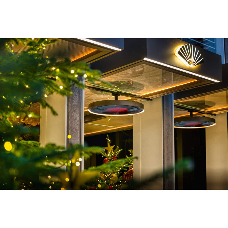 Bromic Eclipse electric heaters at a hotel entrance