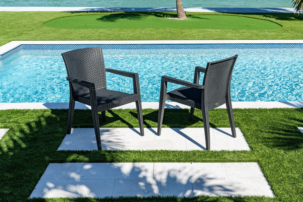 Rainbow Outdoor Montana Set of 2 Stackable Armchair - Anthracite