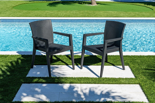 Rainbow Outdoor Montana Set of 2 Stackable Armchairs - Anthracite by the pool