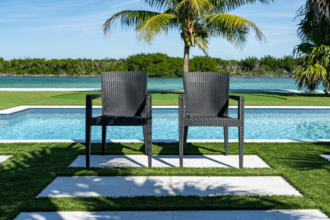 Rainbow Outdoor Montana Set of 2 Stackable Armchairs - Anthracite outdoors