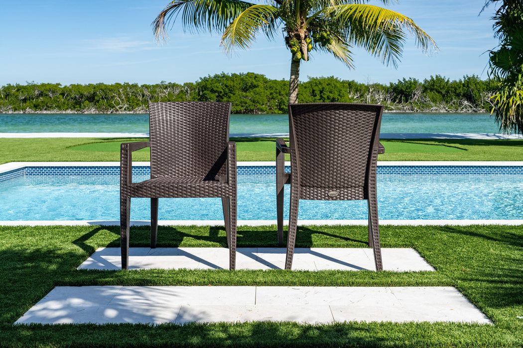 Rainbow Outdoor Montana Set of 2 Stackable Armchair - Brown