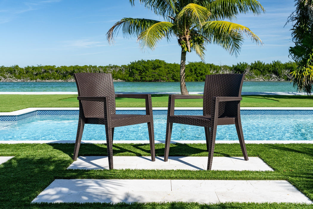 Rainbow Outdoor Montana Set of 2 Stackable Armchair - Brown
