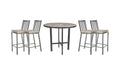 OW Lee Aris bar set on a patio, with each included piece
