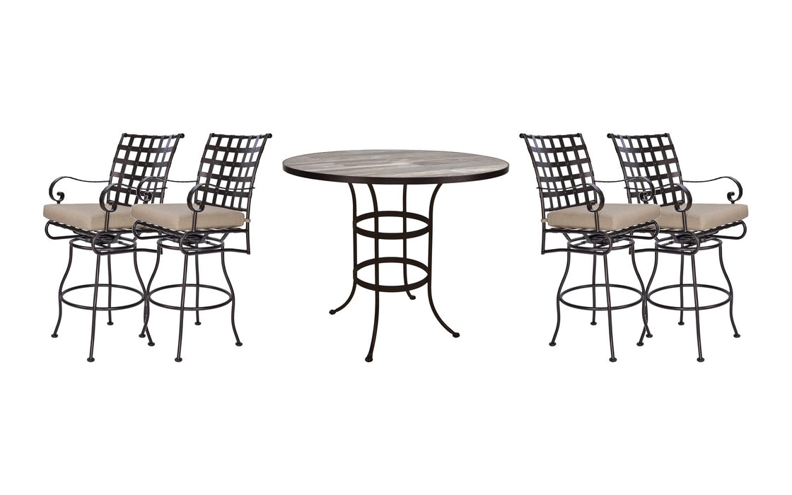 OW Lee Classico bar set on a patio, with each included piece
