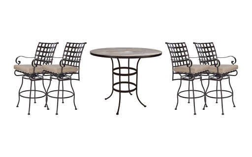 OW Lee Classico bar set on a patio, with each included piece