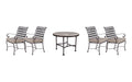 OW Lee Classico dining set on a patio, with each included piece