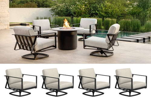 OW Lee Horizon Swivel Rocker Lounge Chairs, Set of 4