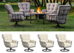 OW Lee Monterra Swivel Rocker Lounge Chairs, Set of 4 shown in the OW Lee 2027 catalog, with each included piece