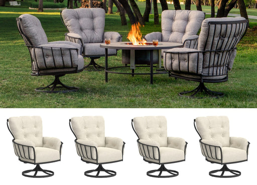 OW Lee Monterra Swivel Rocker Lounge Chairs, Set of 4 shown in the OW Lee 2027 catalog, with each included piece