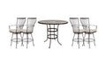 OW Lee Monterra bar set on a patio, with each included piece