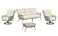 OW Lee Monterra 4-Piece Lounge Set with Swivel Rockers on a patio