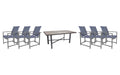 OW Lee Studio dining set on a patio, with each included piece