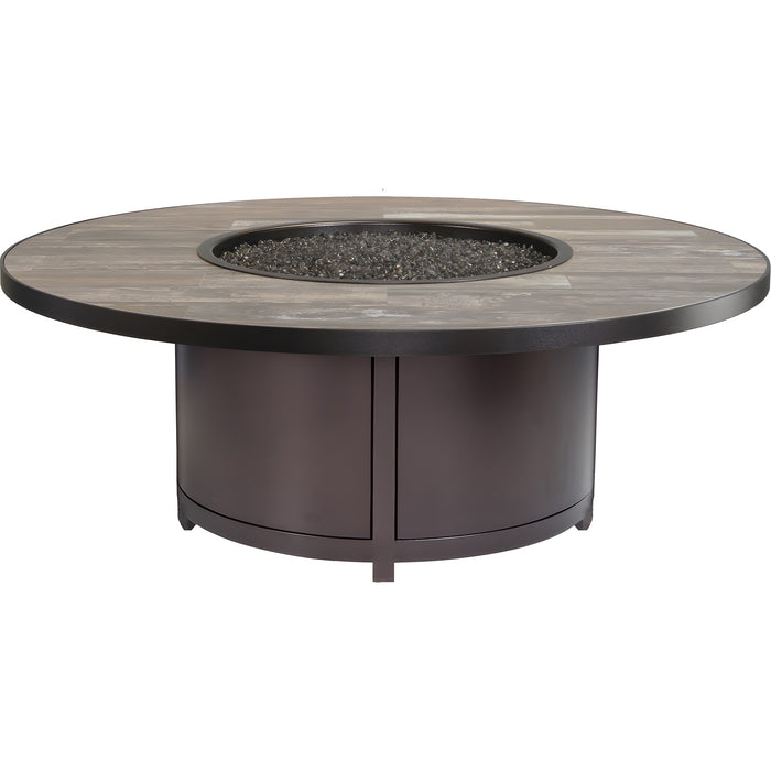 OW Lee Casual Fireside 54" Rd. Occasional Height Elba Aluminum Fire Pit