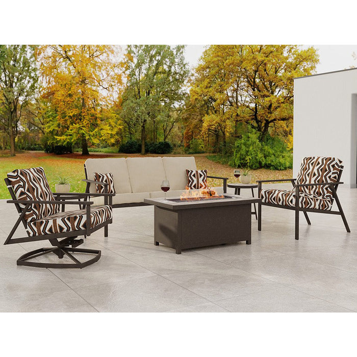 OW Lee Casual Fireside 28" x 72" Chat Height Capri Fire Pit