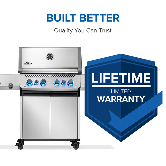 Prestige 500 backed by the Napoleon Lifetime Limited Warranty