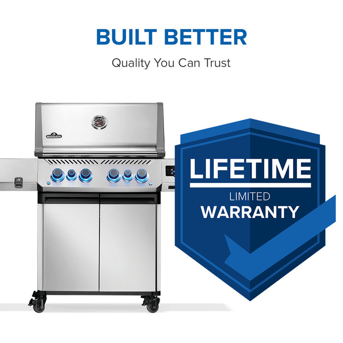 Prestige 500 Connected backed by the Napoleon Lifetime Limited Warranty