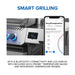 Smart grilling with Wi-Fi and Bluetooth app, LCD display and temperature probes