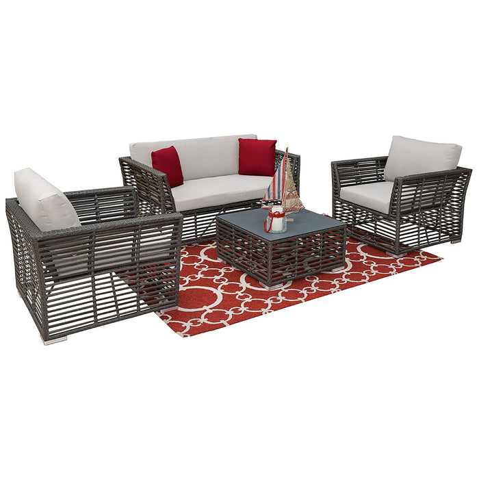 Panama Jack Graphite 4-Piece Living Set with Cushions