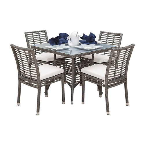 Panama Jack Graphite 5-Piece Side chair Dining Set with Cushions