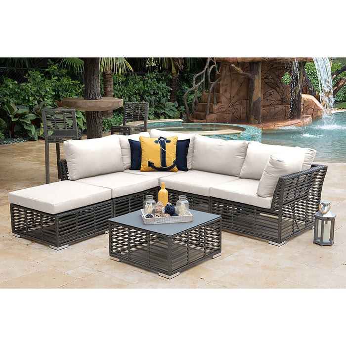 Panama Jack Graphite 6-Piece Sectional with Cushions