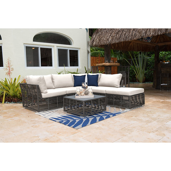 Panama Jack Graphite 6-Piece Sectional with Cushions