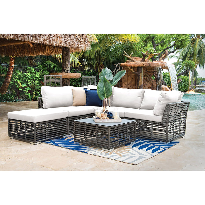 Panama Jack Graphite 6-Piece Sectional with Cushions