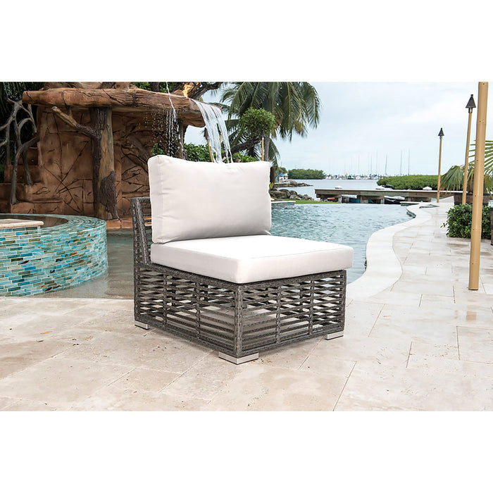 Panama Jack Graphite Modular Armless Chair with Cushions