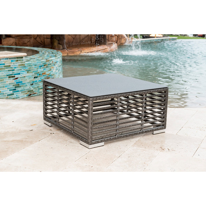 Panama Jack Graphite Square Coffee Table with glass