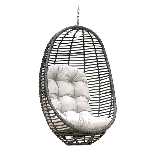 Panama Jack Graphite Woven Hanging Chair with Cushion