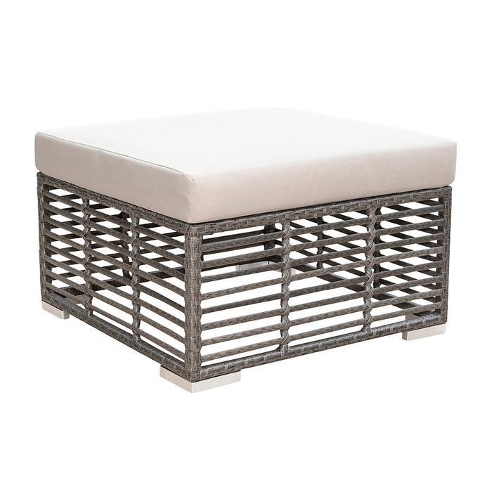 Panama Jack Graphite Square Ottoman with Cushion