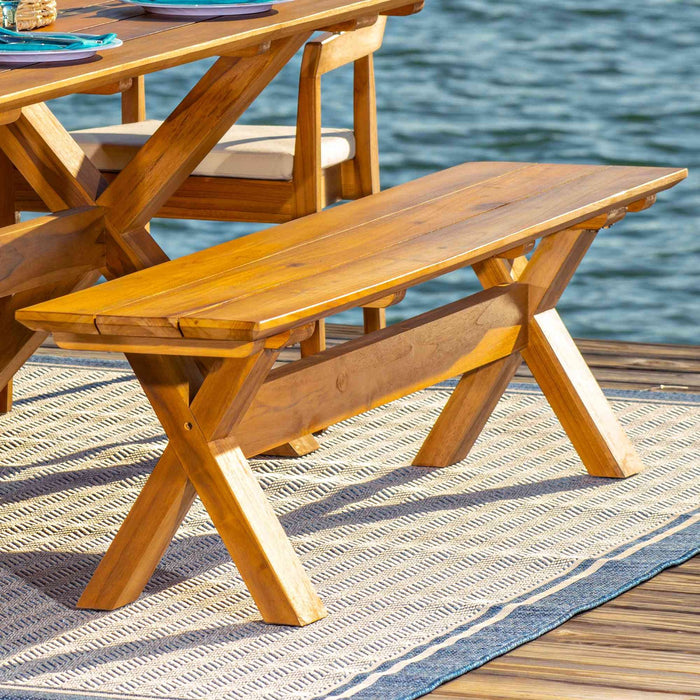 Panama Jack Bali Teak 6-Piece Rectangular Dining Table with Bench