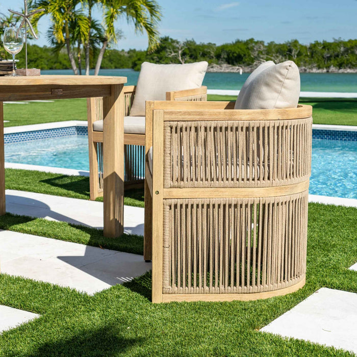 Panama Jack Cabo 7-Piece Barrel Rectangular Dining Set