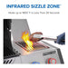 Infrared SIZZLE ZONE heats up to 1,800F in less than 30 seconds