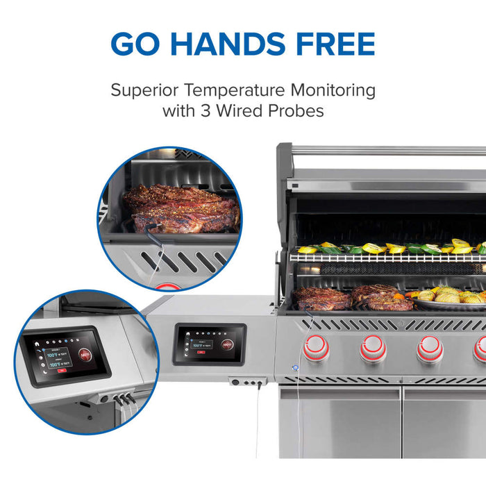 Go hands free with three wired temperature probes