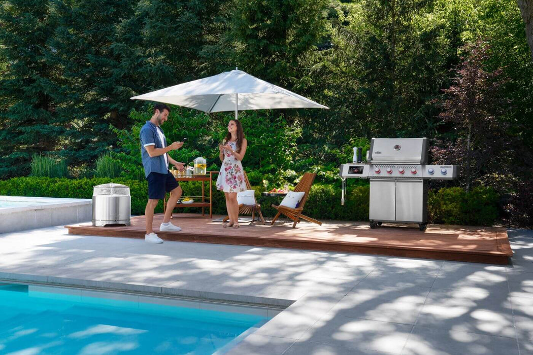Prestige PRO 500 beside a pool with friends
