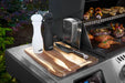 Prestige PRO 500 side shelf with cutting board and grilled food