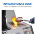 Infrared SIZZLE ZONE heats up to 1,800F in less than 30 seconds