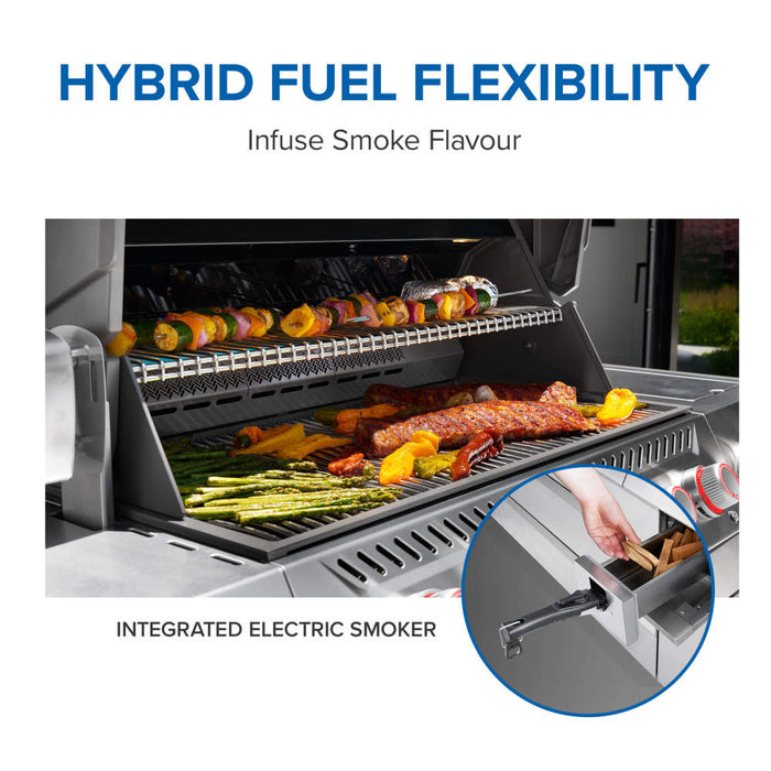 Hybrid fuel flexibility: integrated electric smoker infuses smoke flavor