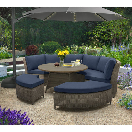 Kettler Palma Wicker Round Lounge Set - 5-Piece